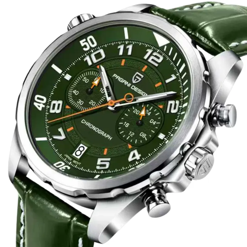 Pagani Design Quartz Chronograph Green Dial Men's Watch- PD-1811